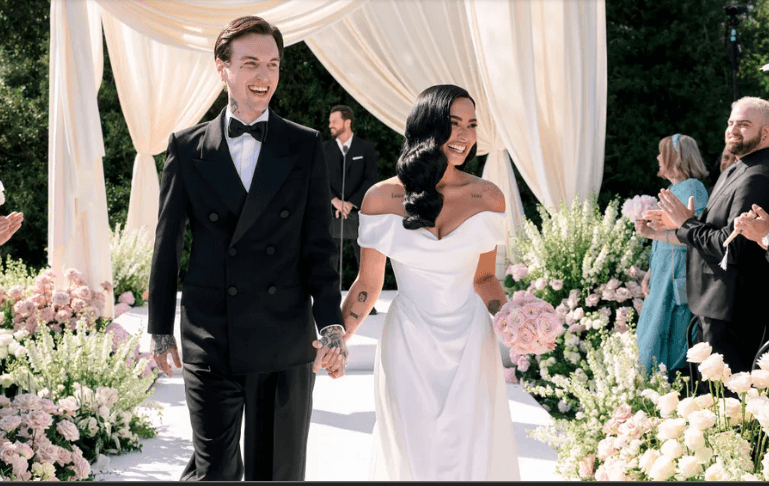 Demi Lovato Marries Singer-Songwriter Jordan Lutes in Vivienne Westwood Gown